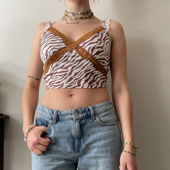 Zebra lace cami top - Picture 2 of 6